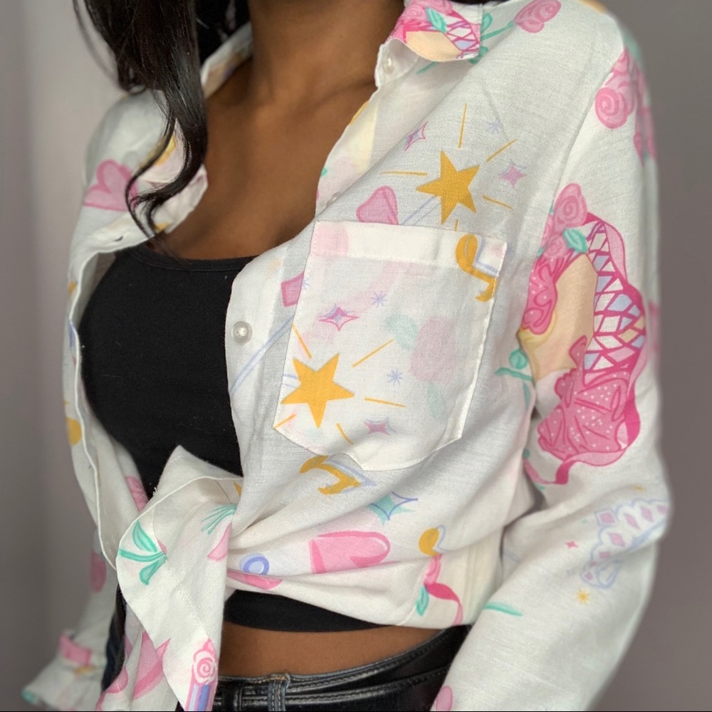 URBAN RENEWAL BARBIE BUTTON DOWN SHIRT